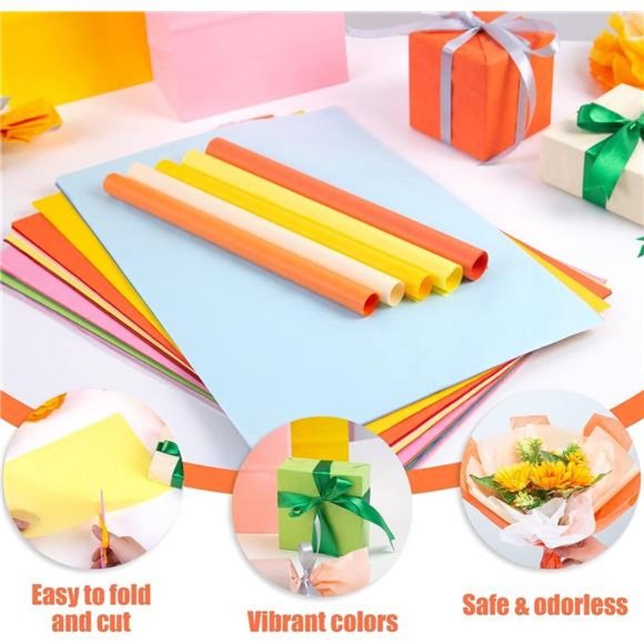 330 Sheets Wrapping Tissue Paper,  Bulk Tissue Paper for Gift Birthday 20 Colors - Picture 6 of 6